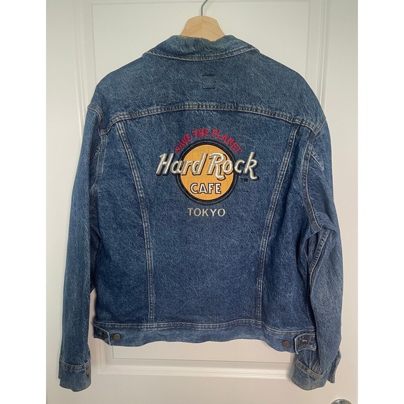 Lee Other - Vintage Lee Denim Large Hard Rock Cafe Tokyo Jacket Embroidered Back 90's Vibes